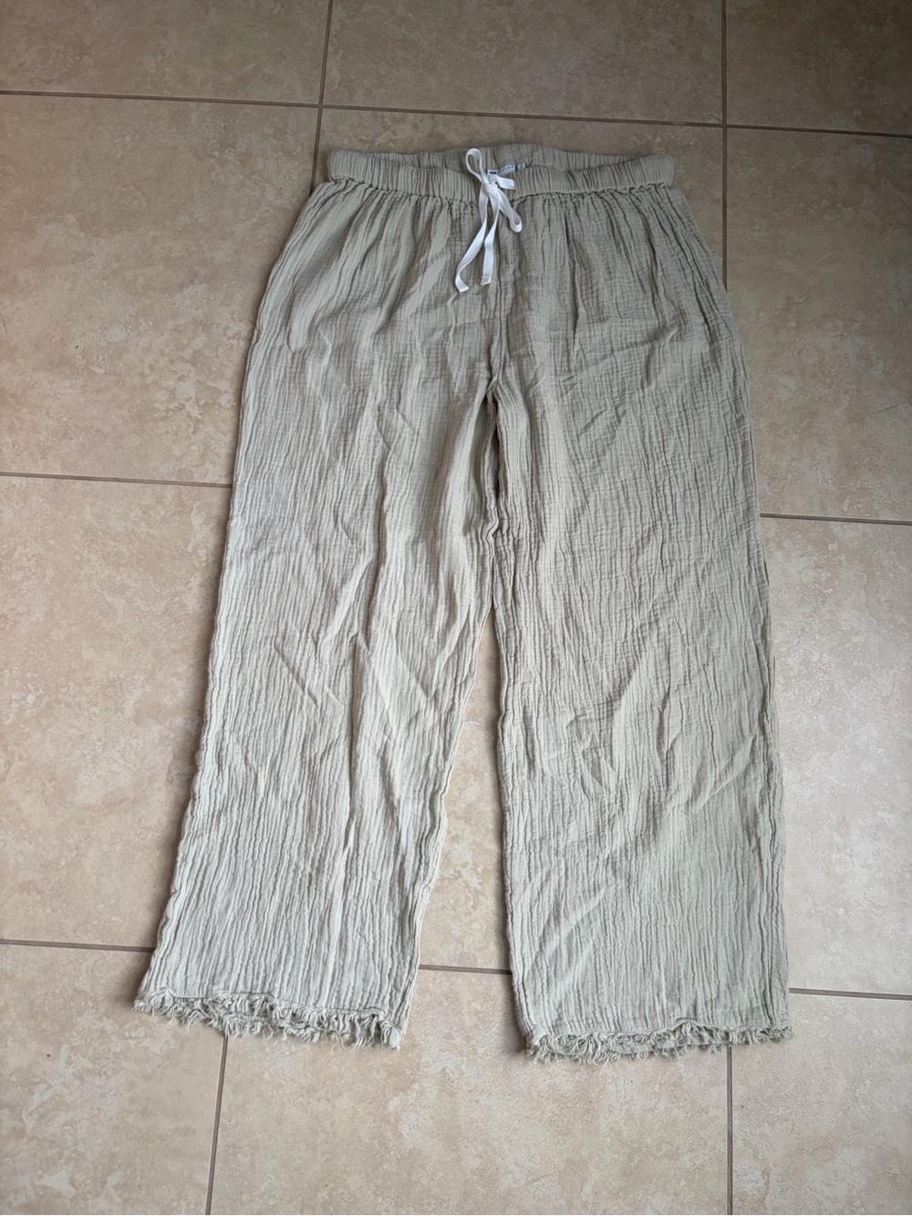 ASOS Wide-Leg Drawstring Pants in Sage Green